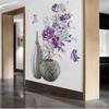 Винтажные 3D-видения ваза для цветов, наклейки на стену, домашний декор, японские съемные наклейки на стены для гостиной, спальни, крыльца, фон