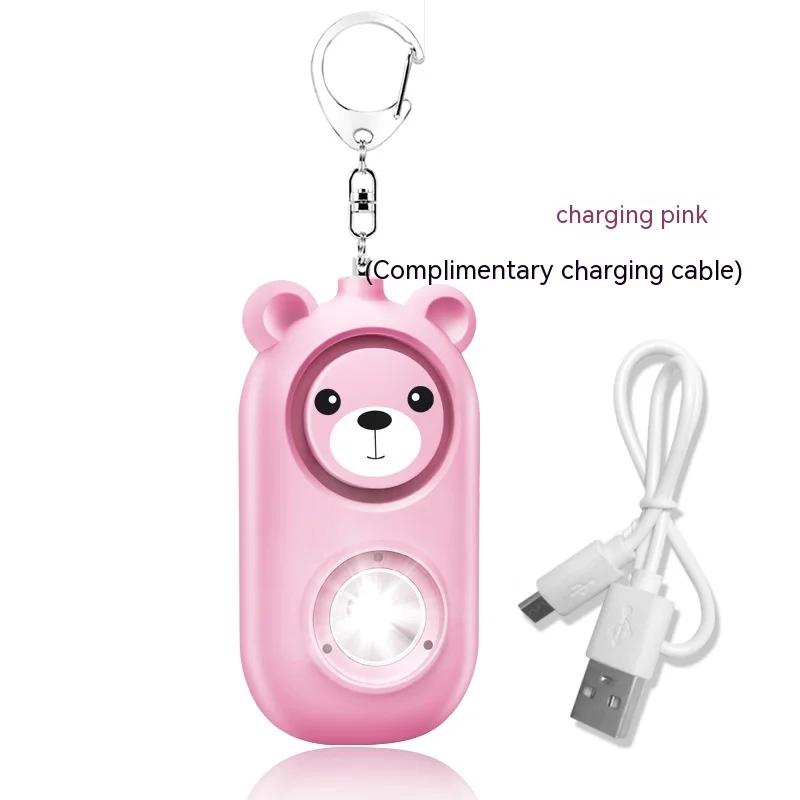 Аварийная сигнализация Bear Style, брелок для ключей, защитные устройства, 130 дБ, персональное сирена, кольцо со светодиодной подсветкой, сигнализация безопасности