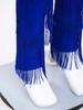 Girls Halter Sleeveless Backless Sequin Tiered Tassel Dance Jumpsuit Cha cha Latin Costume