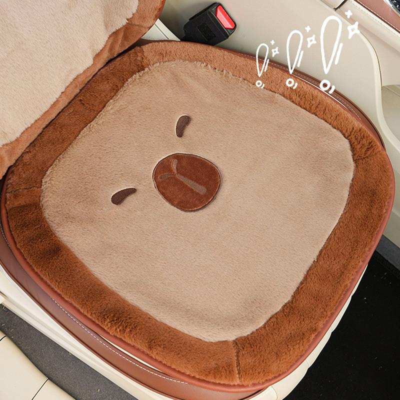 Car Seat Protector With Cartoon Bunny Fur Material For Winter Warmth And Decorative Use