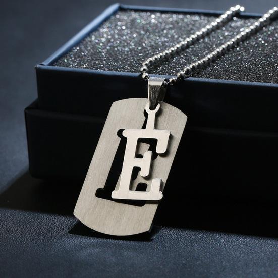 26 букв алфавита собачья бирка кулон цепочка из бисера панк ожерелье из нержавеющей стали