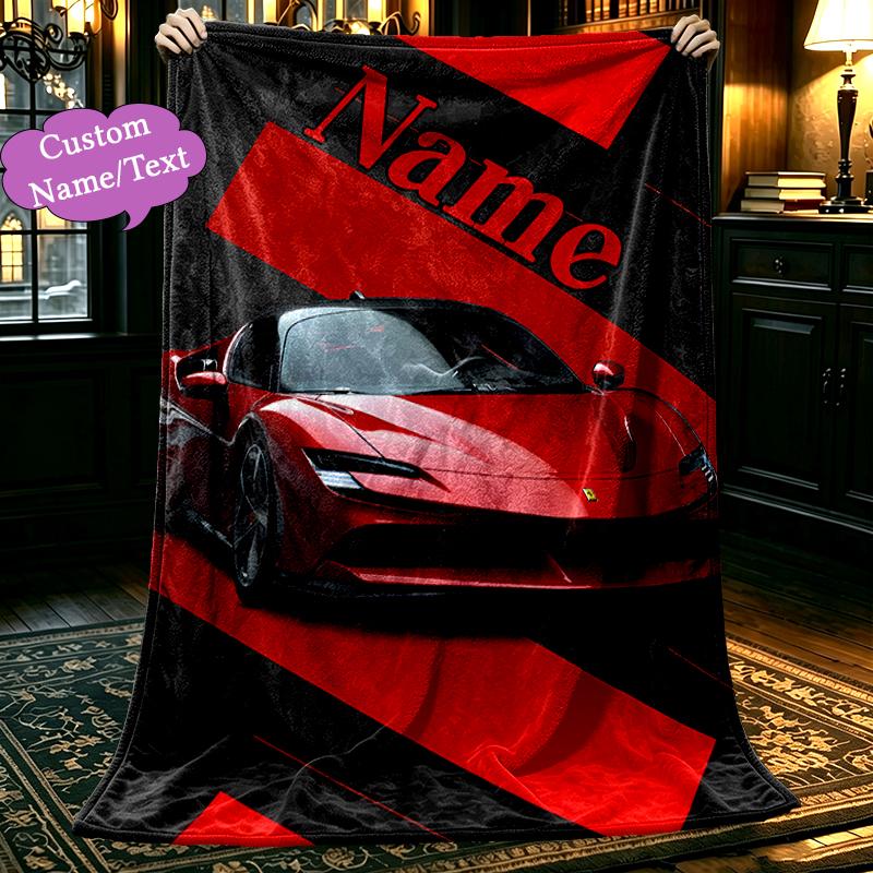 1pc Comfortable Home Print Throw Blanket, Ferrari (6) Blanket For Bed and Sofa Use, Special Present For Family