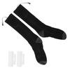 Electric Heated Socks Soft Thicken Cotton USB Rechargeable Battery Thermal Socks Grey Black