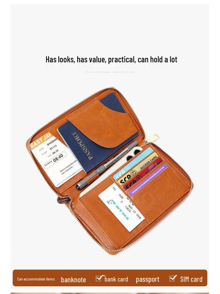 2024 Кошелек-органайзер для паспорта и документов с RFID-защитой от кражи