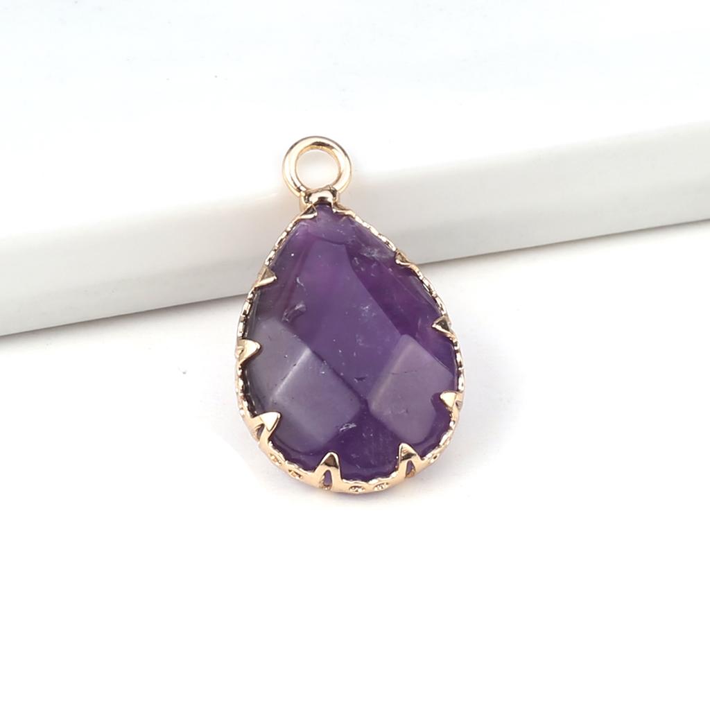 2 шт., небольшой кулон из натурального камня, граненый кулон в форме капли для изготовления ювелирных изделий, ожерелье, серьги, аксессуар для браслета