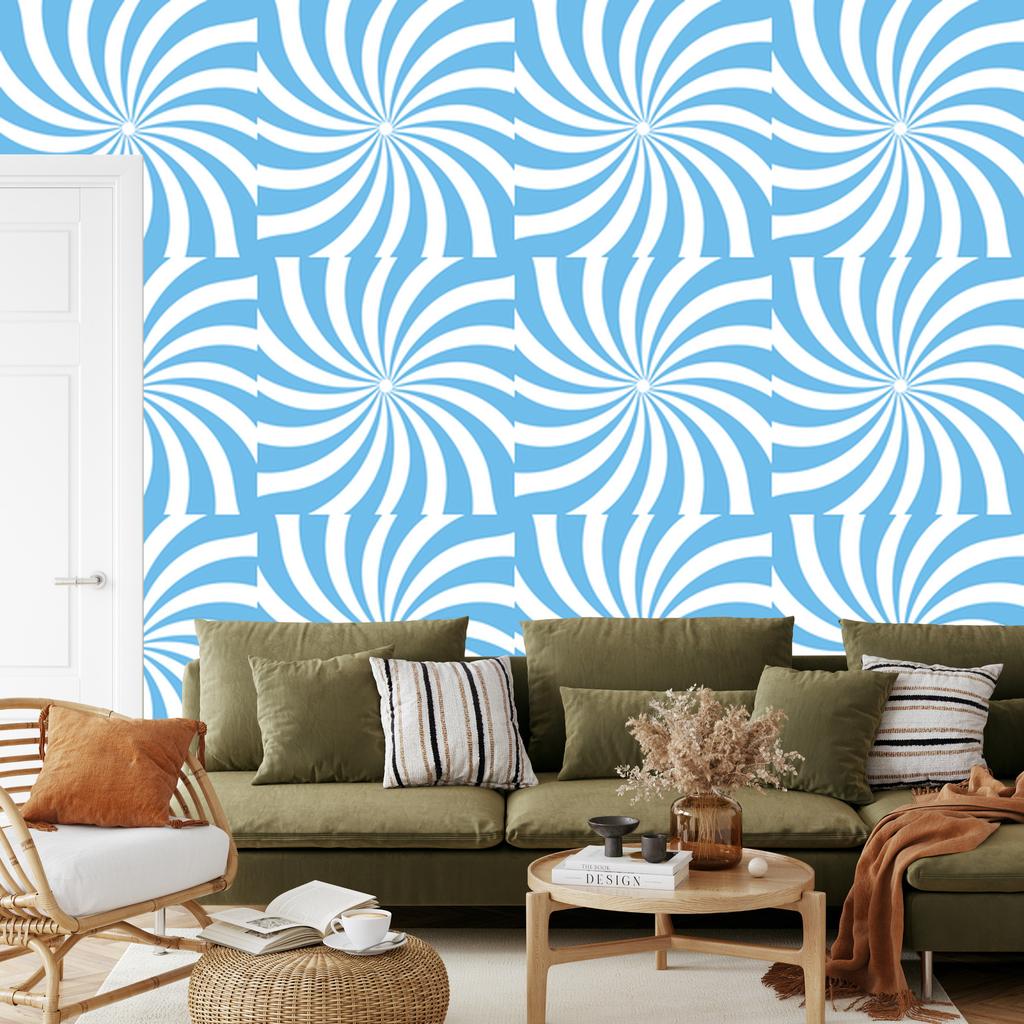 Hippie Azure Background Wallpaper for Living Room and Bedroom 50x1000