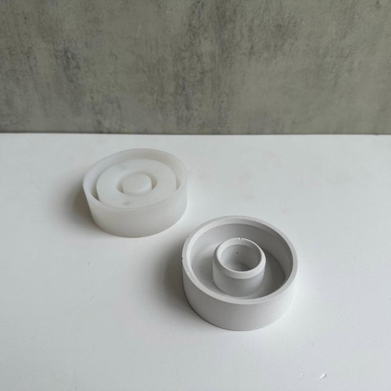 Литье из смолы, силиконовая форма для подсвечника, маленькая круглая форма, подходящая для эпоксидного подсвечника, семейного декора стола