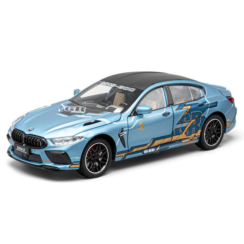 1/24 BMW M8 MANHART Supercar Модель легкосплавного автомобиля Звук и свет Инерционный механизм Детская игрушка Коллекционные предметы Подарок на день рождения