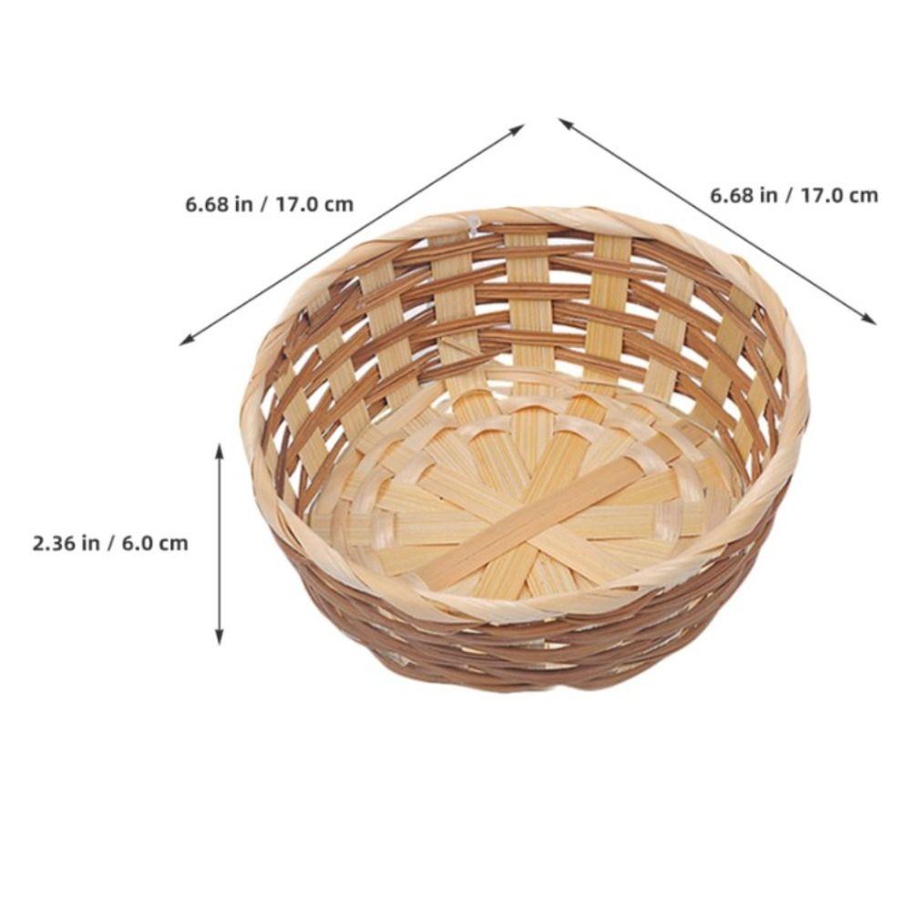 Food Container Fruit Storage Bin Round Shape Bamboo Bread Basket High Quality Rattan Fruit Basket