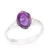 Серебряное кольцо 'Меган' серебряный аметист (родированное покрытие) - 10х6 мм