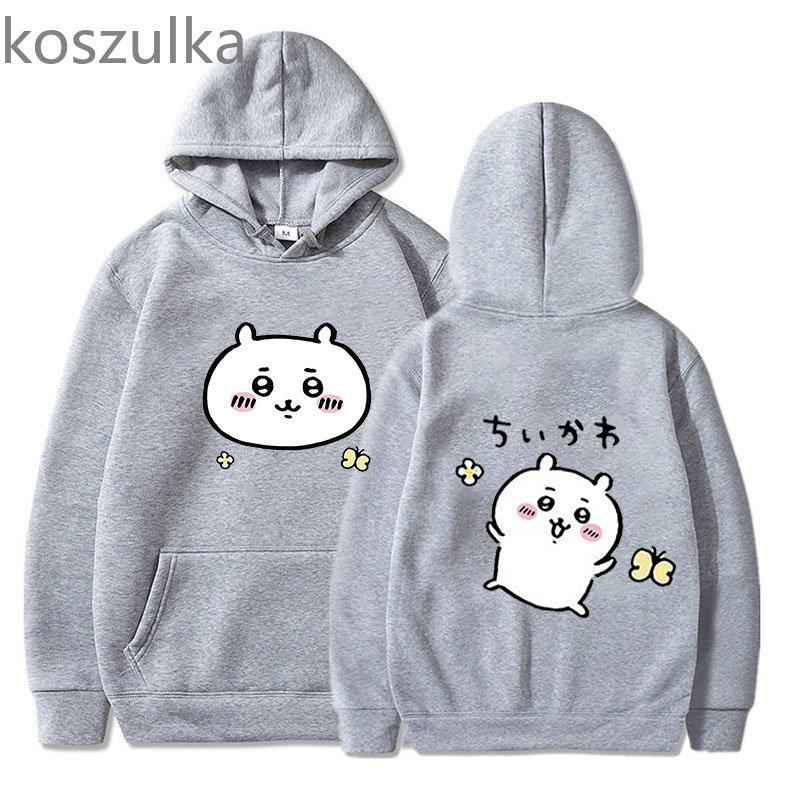 Модная толстовка с капюшоном в стиле аниме Chiikawa, уличная одежда, пуловер с принтом печати, унисекс, осенне-зимняя толстовка в стиле хип-хоп, одежда унисекс