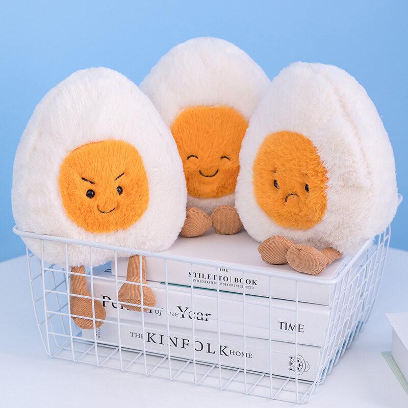 Adorable Boiled Egg Stuffed Toy With Expressive Faces 30cm Tall