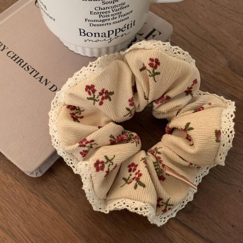 Пасторальная французская ретро резинка для волос с цветочным кружевом: Аксессуар для волос премиум-класса для женщин 2023.