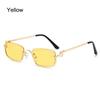 1PC Metal Half Frame Sun Glasses Small Square Women's Sunglasses Vintage Shades Trendy Narrow Hip Hop Eyewear