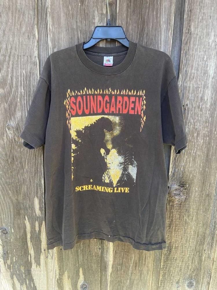 Soundgarden Screaming Live Total Godhead Черная унисекс футболка S-5XL KH12859 Унисекс футболка