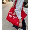 Korean Version of Large-capacity Alphabet Canvas Bag Women's 2025 New Fashion Preppy Style Tote Bag Casual Shoulder Bag
