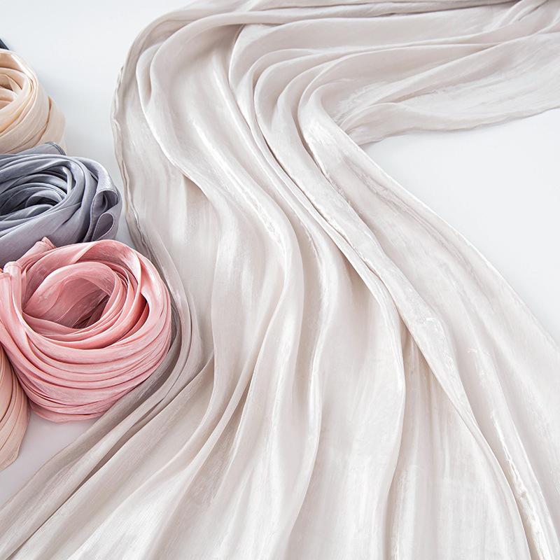 Women Light Weight Plain Shimmery Chiffon Crepe Crinkle Shawl Wraps Lady Solid Color Muslim Hijabs Shiny Shimmer Hijab Scarf