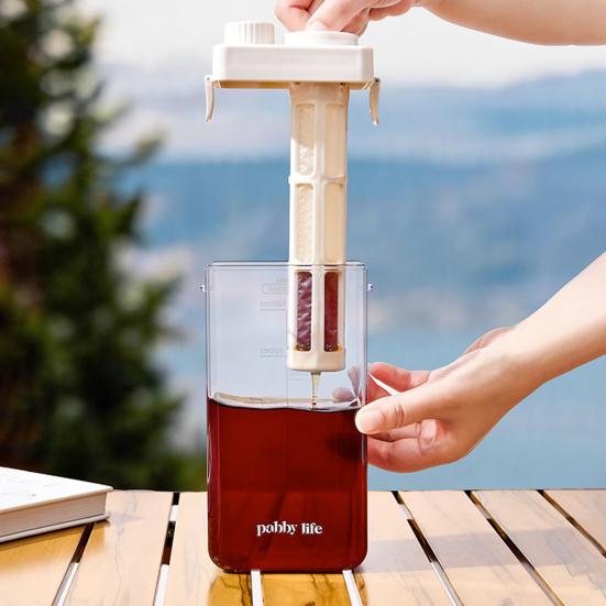Cold Brew Coffee Maker With Filter Airtight Lid Clear Plastic Cold Brew Pitcher Jar