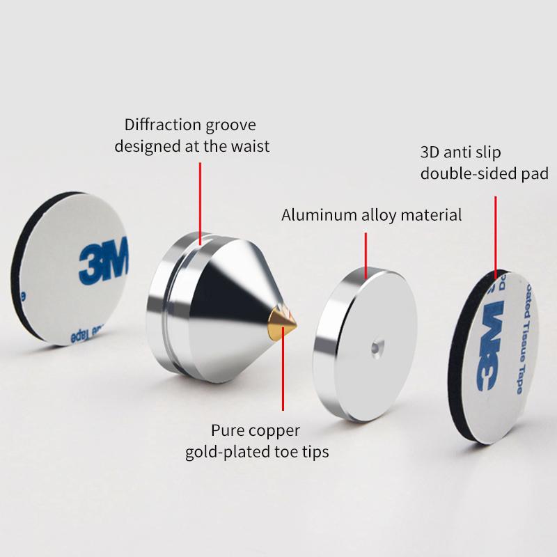 Shock Spikes Damping Pad HIFI Stand Feet Speaker Foot Pad KTV Subwoofer Stage Speakers Aluminium Isolation Cone Floor Foot Nail