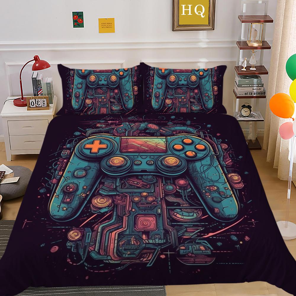 Мужские классные комплекты постельного белья с игровой ручкой и принтом, покрывало из полиэстера, покрывало размера «king size», роскошное постельное белье для дома