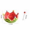 Creative Watermelon Fruit Bowl Ceramic Fruit Fork Set, Large Capacity Coffee Table Fruit Dish with Cute Decor for Living Room