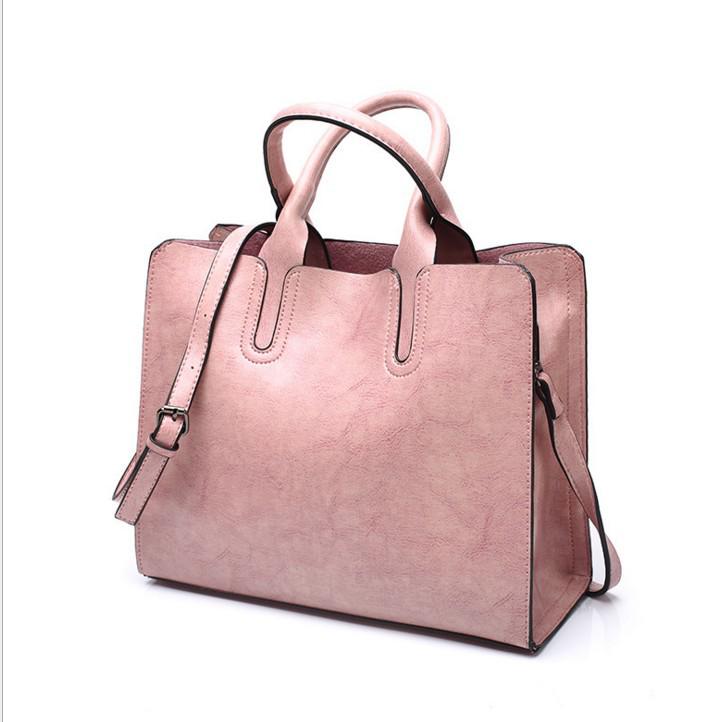 2024 Новая европейская и американская мода Женская сумка из масляной кожи - Простая универсальная сумка через плечо и кроссбоди