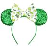 Модная повязка на голову с ушками мышки с блестками на День Святого Патрика, с пайетками, бант для волос, фестивальная повязка для волос, вечеринка, DIY аксессуары для волос, женская