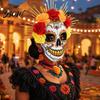 Floral Skull Mask Mardi Gras Mask, Venetian Party Sugar Breathable Face Masquerade Masks for Halloween Cosplay Mexican Flexible