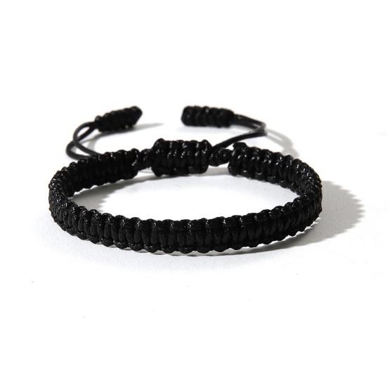 Unisex Hand Rope Adjustable Handmade Braided Solid Color Thick Anti-break Lightweight Stackable