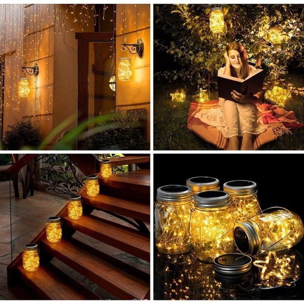 Solar Hanging Bottle Lights, Waterproof Outdoor LED Pendant Lamp, Romantic Ambience Light for Garden, Fence, Patio, Camping Courtyard Decoration