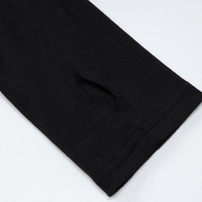 Y2K Retro Women's Exposed Navel Harajuku Abstract Printed Long Sleeved T-shirt Gothic Personalized Irregular Top