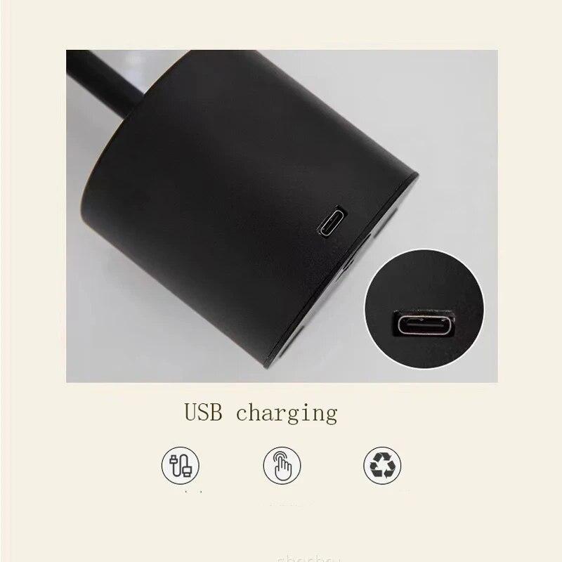 Touch Sensor LED Table Lamp USB Rechargeable Desk Lamp 3 Color Adjustable Temperatures Modern Style Bar Bedside Night Light