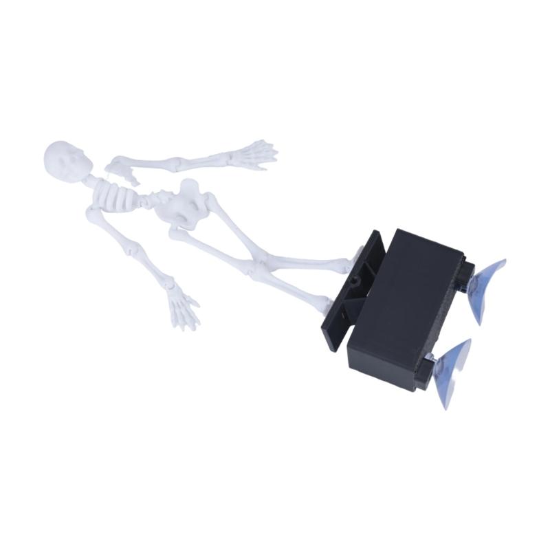 Dynamic Skeleton Figurine, Halloween Fishtanks Ornament with Glowing Design, Aquarium Display Decors for Seasonal Scene Landscape