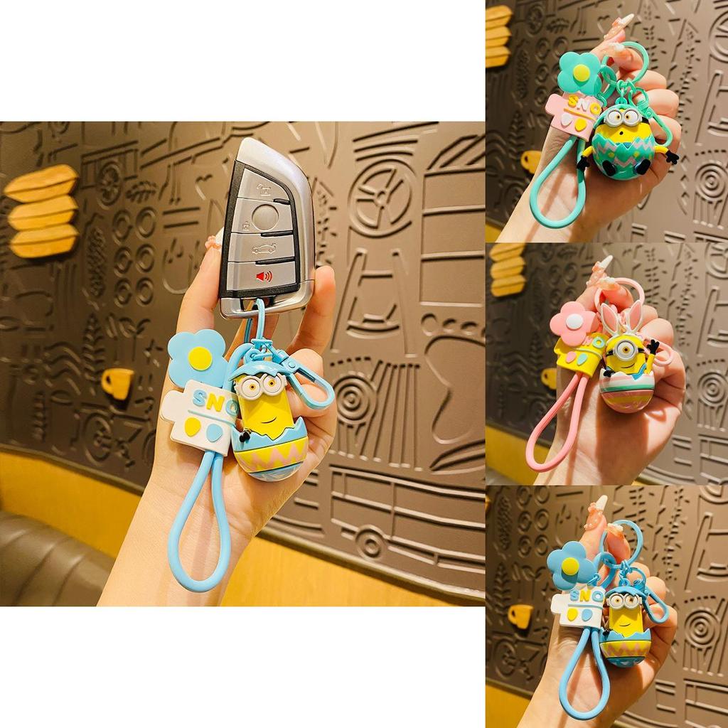 Очаровательный мультяшный брелок Миньон, силиконовый аксессуар для сумок и автомобилей