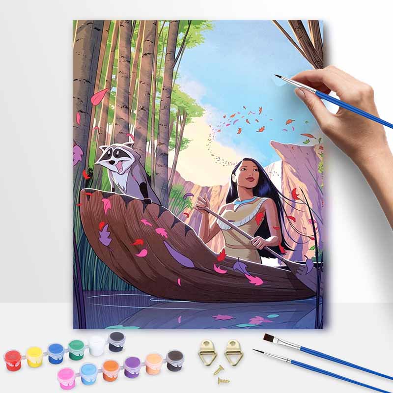 Disney Цифровой набор для масляной живописи Pocahontas, ручная роспись DIY для домашнего декора