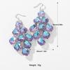 Pinkdudu Новые модные серьги-капли Super Flash, фиолетовые, с квадратными кристаллами, длинные серьги-капли на веревке, ярко-красные серьги для женщин, ювелирные изделия PD1004