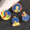 Новая милая мультяшная серия сказок Звезда Луна Маленький принц Эмалевый металлический значок Брошь Булавка Аксессуары для одежды и шляп