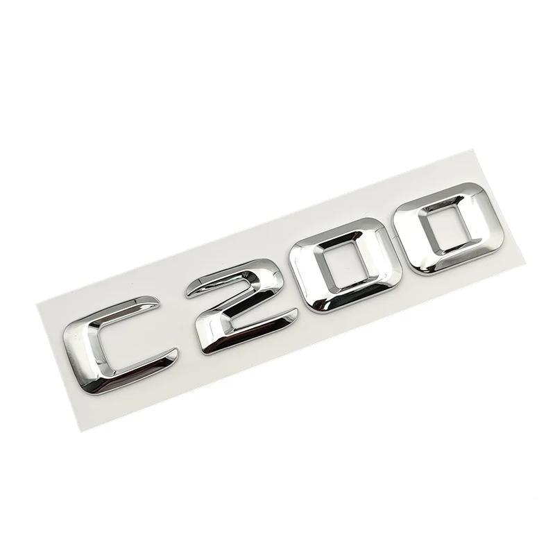 Car Sticker For W205 W204 3D ABS Chrome Car Rear Trunk Emblem Badge Letters C180 C200 C220 C250 C300 C350 4MATIC Accessories