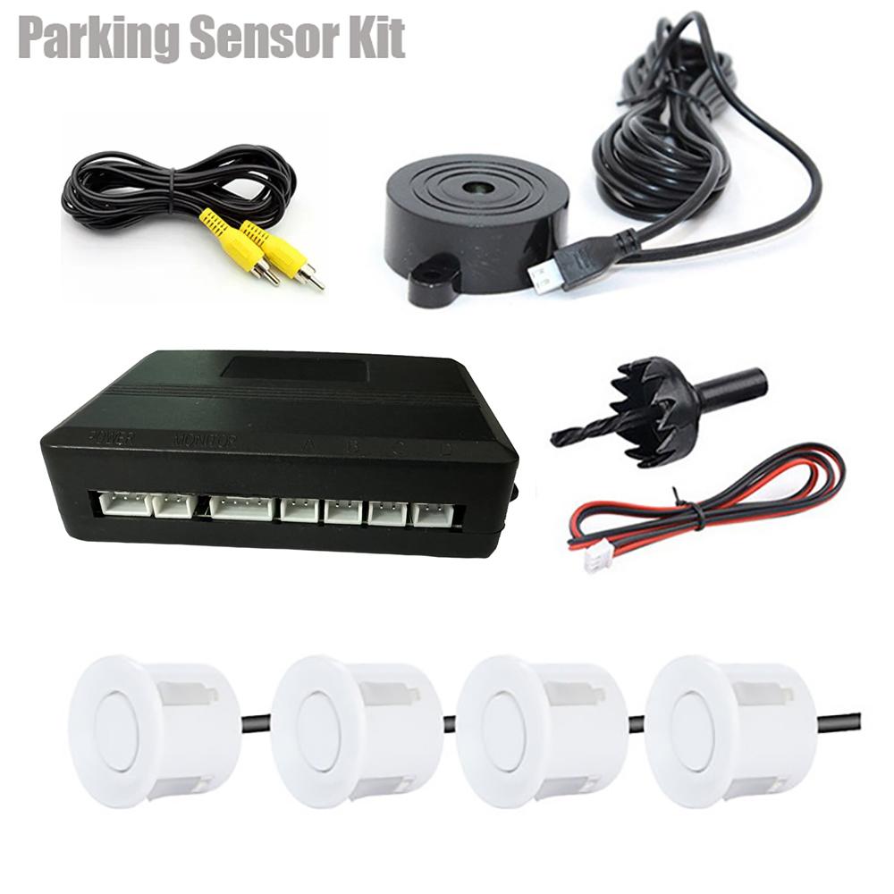 Video Parking Sensor Kit Car Reverse Backup Radar Assistance Auto Monitor Digital Display Car Monitor Buzzer Alert Alarm