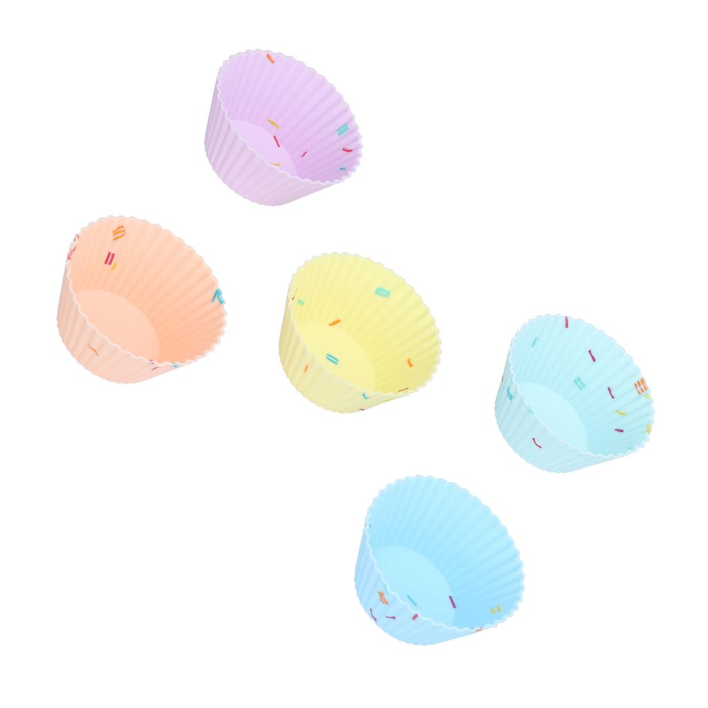 20Pcs Silicone Cupcake Mold Non Stick Reusable Baking Molds for Muffin Biscuits Cheese Cake PastriesRound