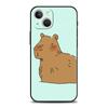 Cartoon Capybara Luxury Phone Case For iPhone 11 12 13 14 15 Pro Max Mini X XR XS 7 8 Plus SE Soft Silicone Cover Black Funda