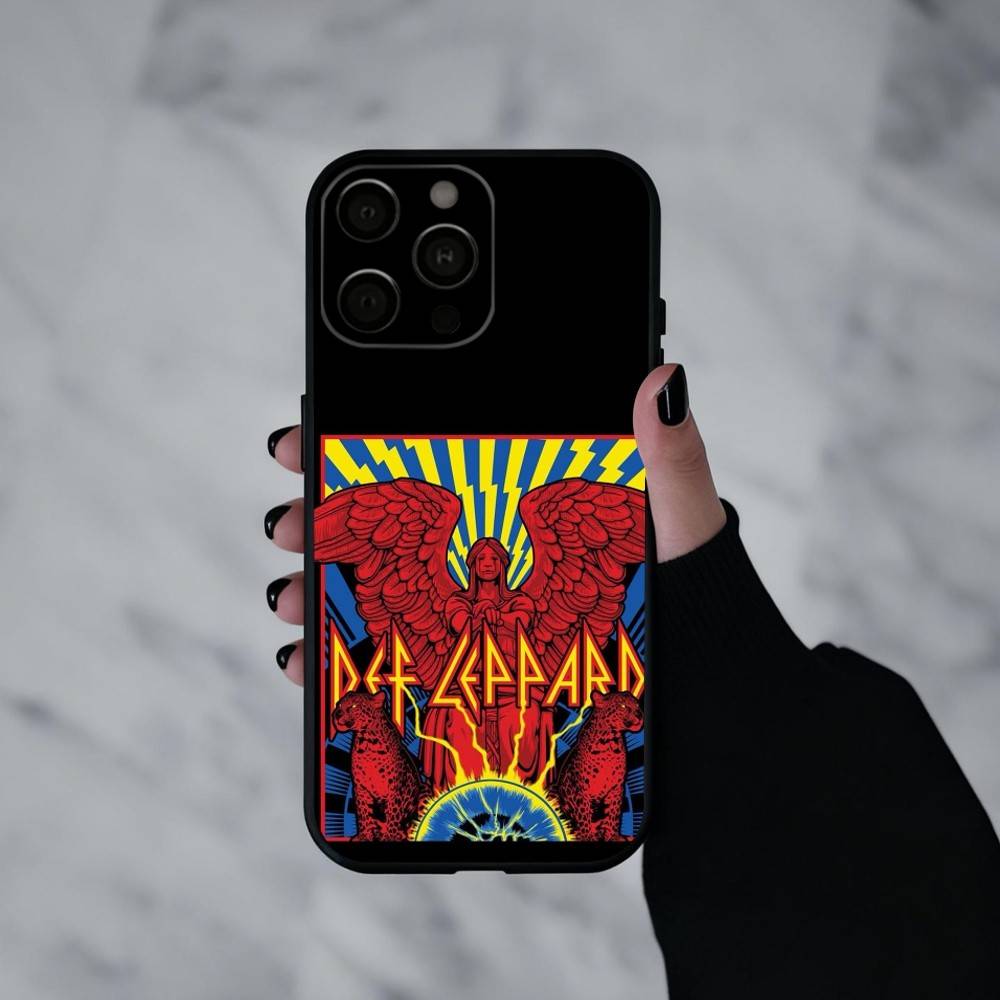 Hot R-Rock band D-Def L-Leppard Phone Case For iPhone 17pro,16,15,14,13,12,11 Plus,Pro Max,XS,Soft Silicone Black Cover
