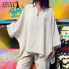 Women's Bat Jacket, Loose Cotton and Linen Top, Casual Women's Wear, Plus-size Women's Wear