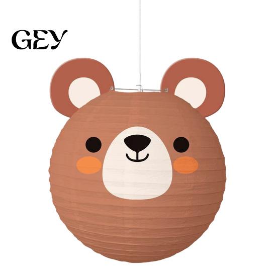 Indoor Outdoor Christmas Decor Animal Paper Lantern, Jungle Theme Party Decoration, Large 10 Inch Ornament Hanging Round Lantern for Birthday