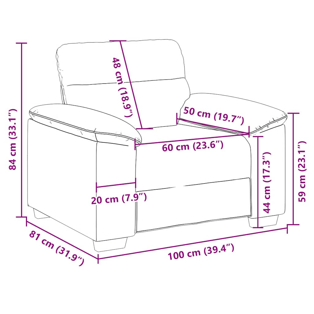 Armchair Burgundy 100x81x84 cm Fabric
