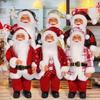 62KD Christmas Standing Santa Figurine 12Inch Multicolored Santa Dolls Holiday Decors