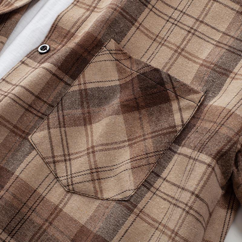 Spring Women Long Sleeve Plaid Shirts Casual Loose Lapel Turn Down Collar Blouses Tops