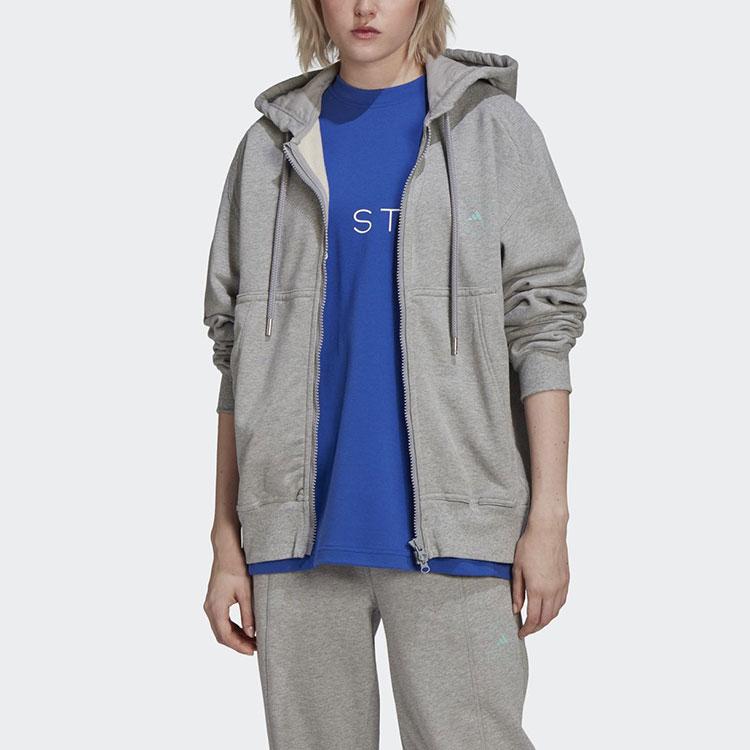 adidas X Stella McCartney толстовка с капюшоном и длинными рукавами на молнии, куртка женская верхняя одежда, средний-конопляно-серый HA8966