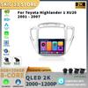 Беспроводной экран CarPlay Стерео Android 14 Для Toyota Highlander 1 XU20 2001-2007 Автомагнитола Мультимедийная навигация Сенсорный экран