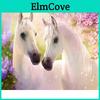 Diamond Embroidery Two Animal White Horse Diy Diamond Painting Horse Diamond Mosaic Rhinestones Home Decor